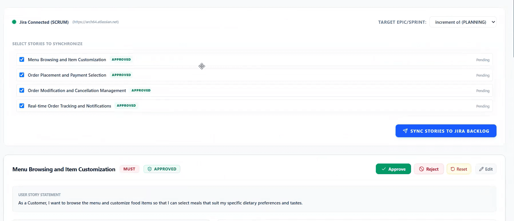 Intelligent User Story Generator & Conflict Detector screenshot 2